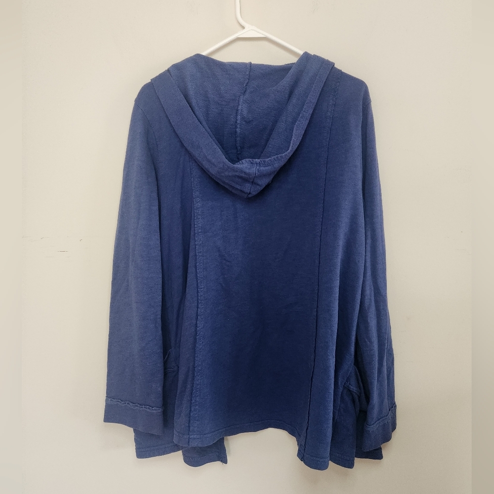 Women's Fresh Produce Navy Blue Hooded Cardigan Med /Large - Picture 3 of 7